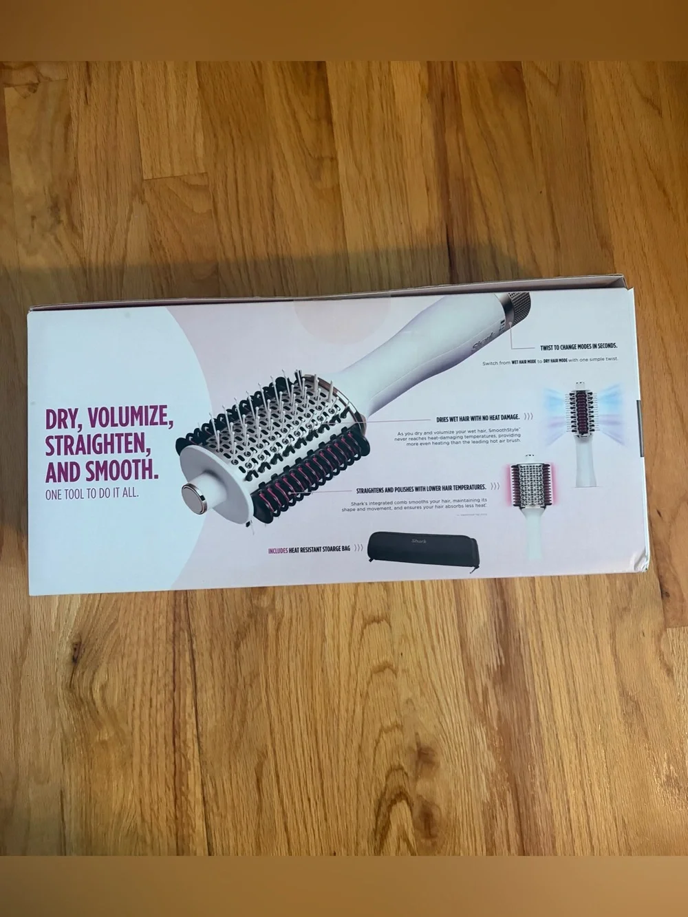 Shark SmoothStyle Heated Hair Brush - Pink & White